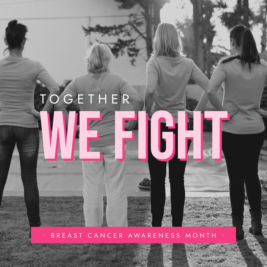 Diverse Women Supporting Breast Cancer Awareness Together - Download Free Stock Templates Pikwizard.com