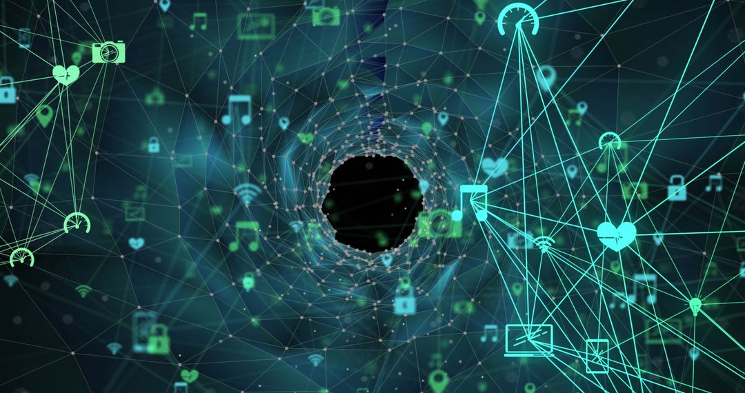 Digital Networking and Connectivity with Modern Tech Icons