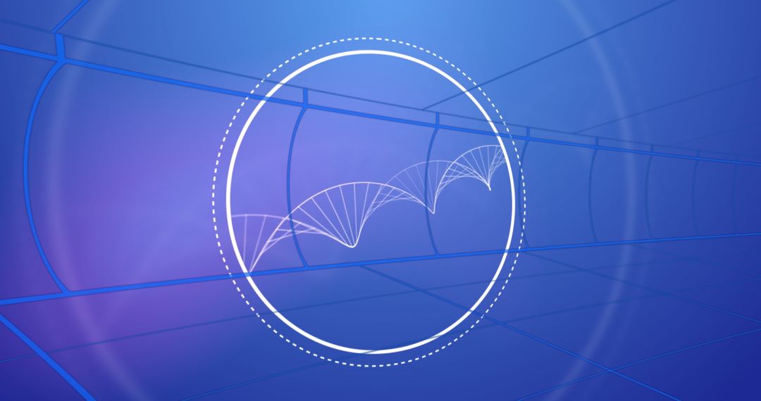 Digital Visualization Abstract with DNA Decorative Element