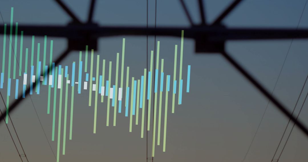 Utility Corridor Mystique with Faint Data Overlay at Dusk