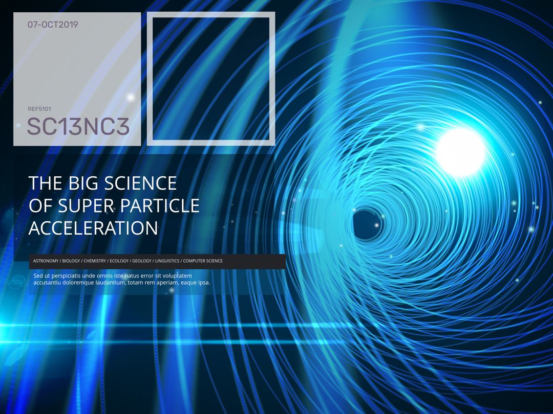 Bright Blue Vortex Design Showcasing Particle Acceleration Science - Download Free Stock Templates Pikwizard.com