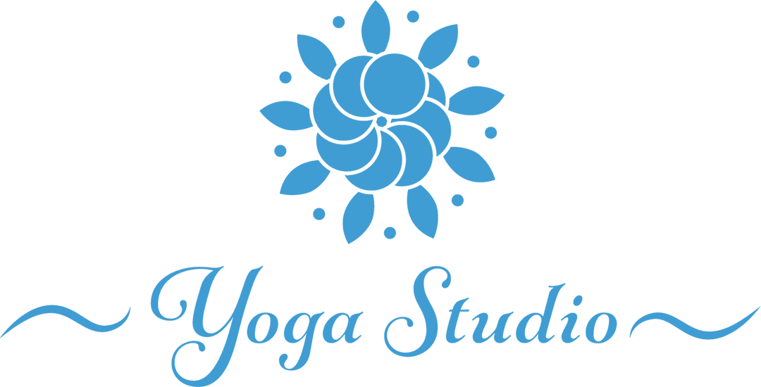 Transparent Yoga Studio Logo with Floral Sun Design