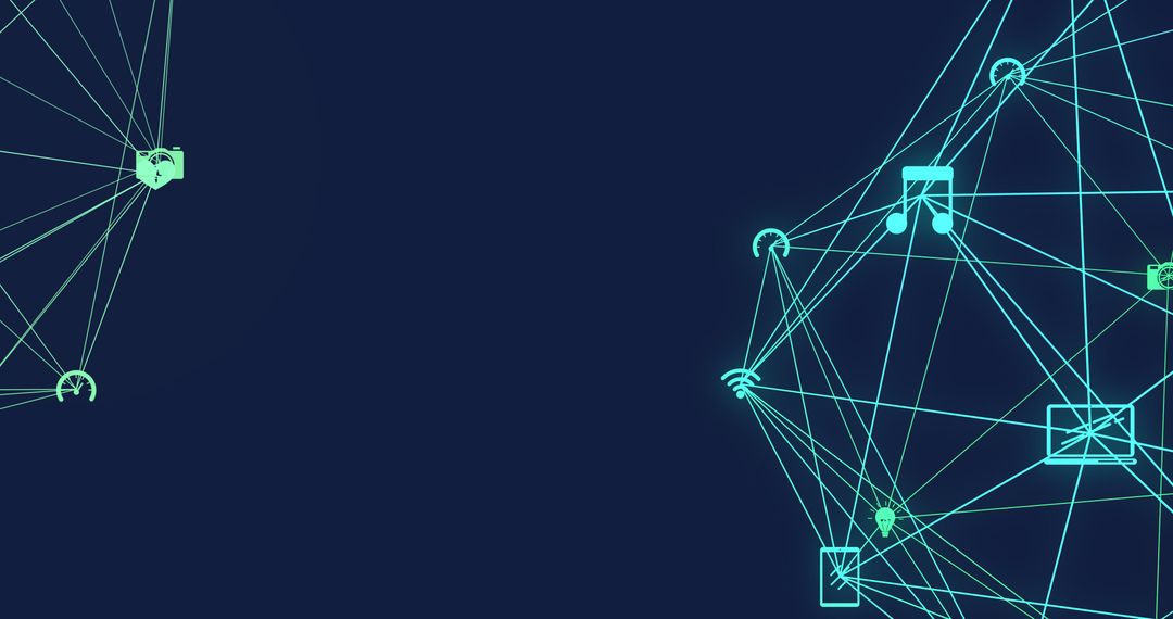 Abstract Global Network with Digital Connections on Blue Background