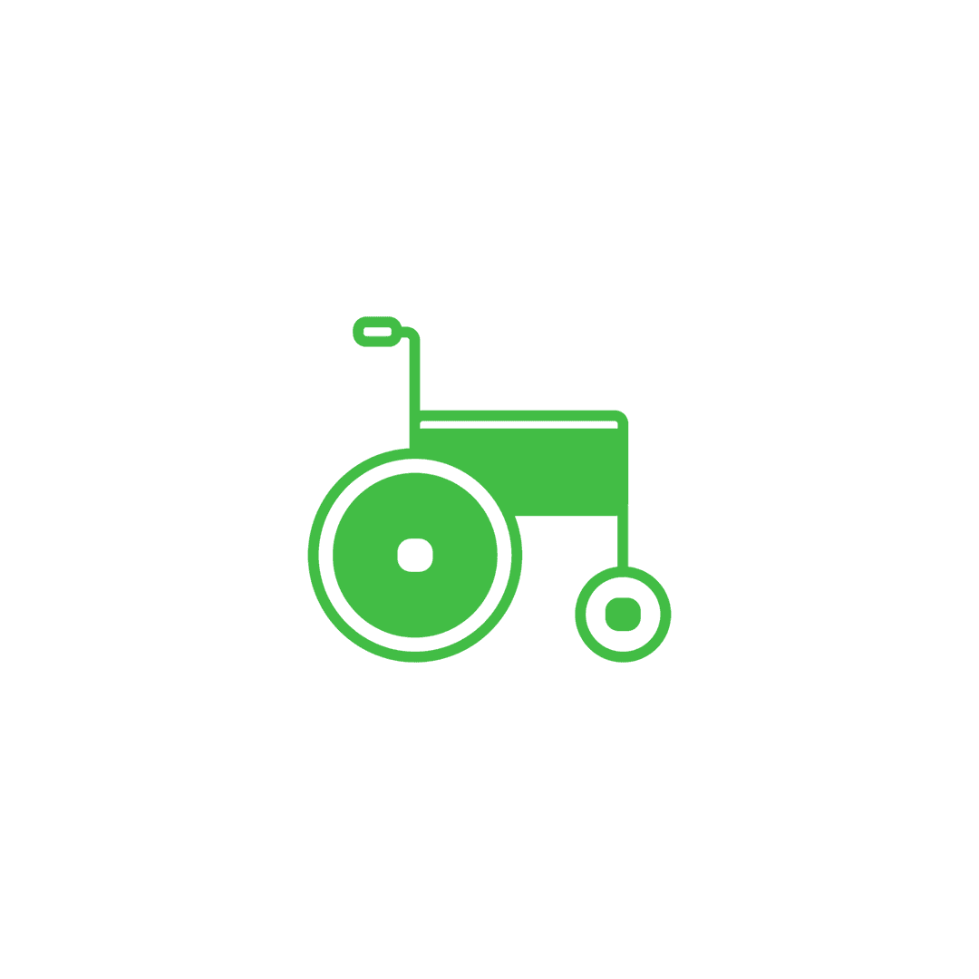 Green Wheelchair Icon on Transparent Background for Accessibility Design