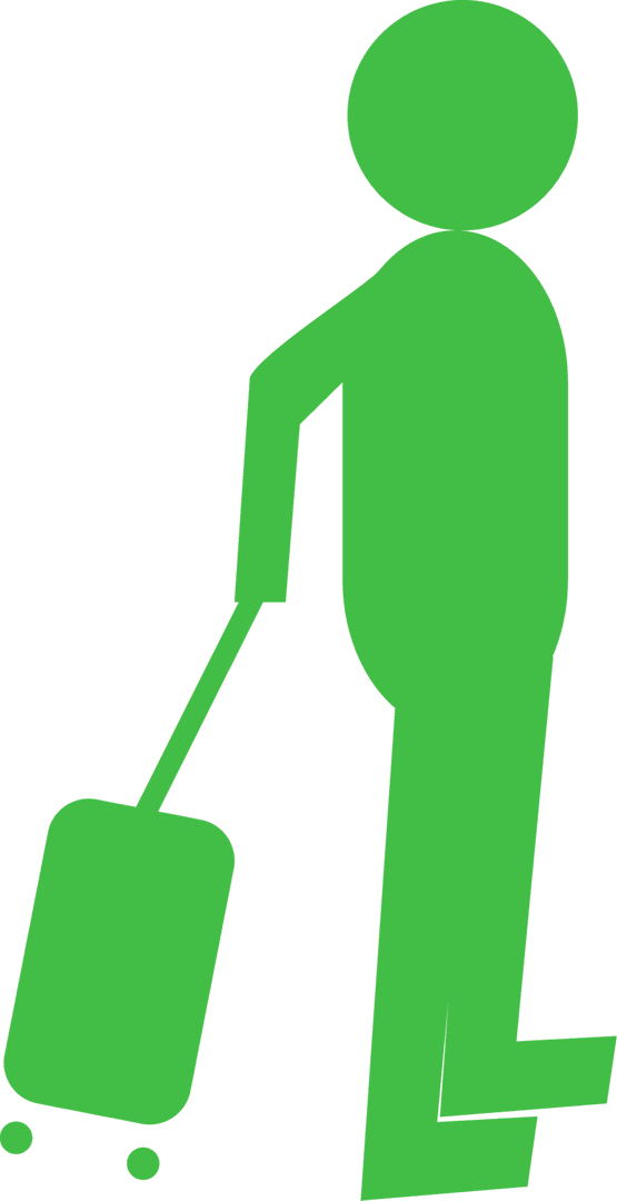 Transparent Traveler with Suitcase Silhouette Ideal for Travel Designs