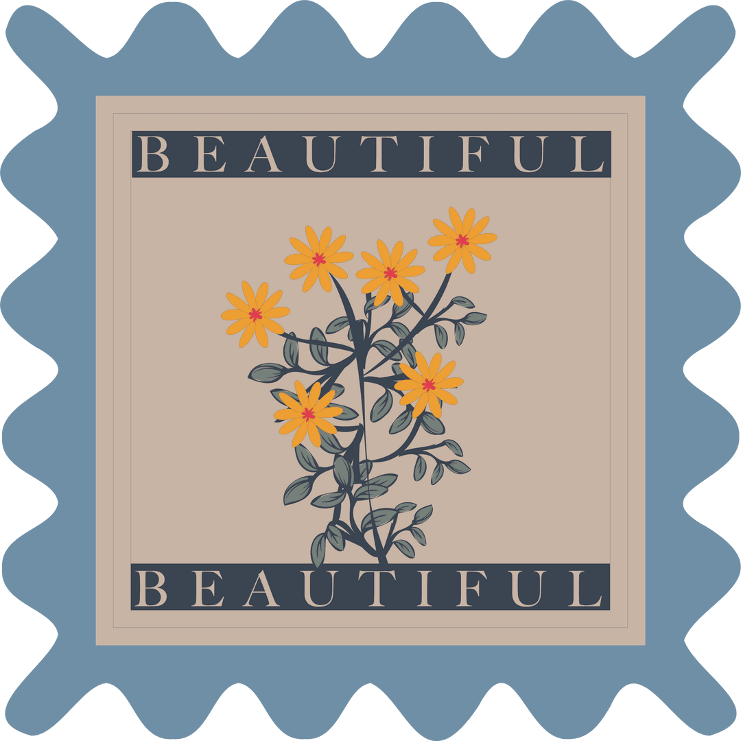 Transparent Botanical Frame with Orange Blooms