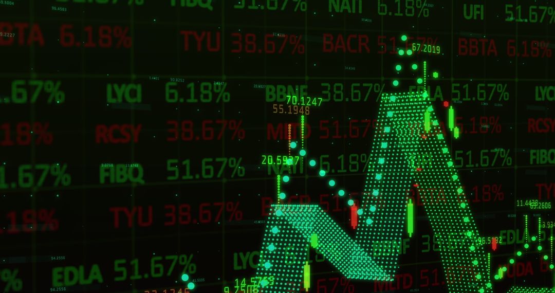 Global Financial Markets Data Background with Digital Graphs