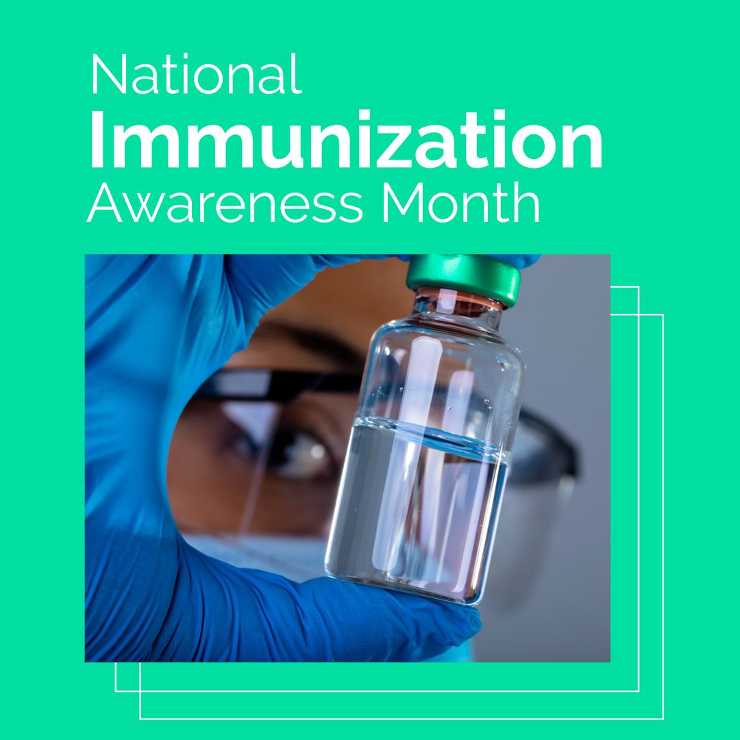 Immunization Awareness with Scientist Holding Vial