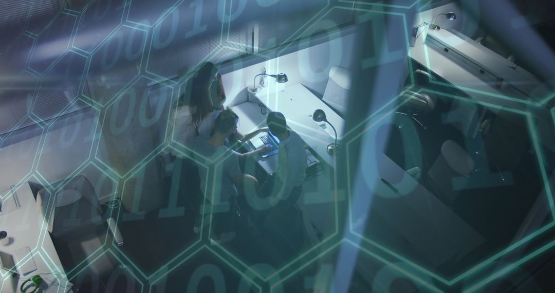 Digital Collaboration with Binary Overlay in Modern Office