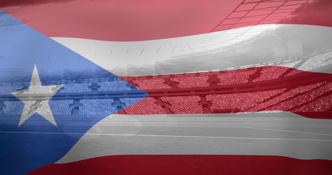 Cuban Flag Superimposed on Modern Sports Stadium - Free Images, Stock Photos and Pictures on Pikwizard.com