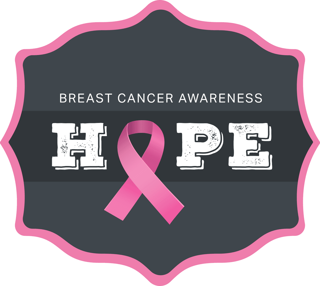 Digital Awareness Ribbon and Text on Transparent Background