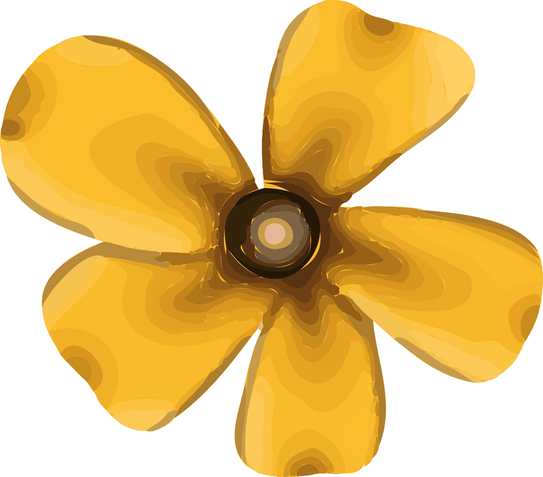 Amber Yellow Flower Vector on Transparent Background
