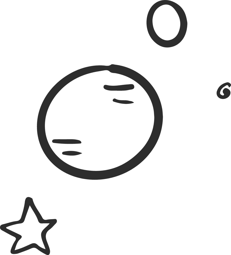 Transparent Minimalist Celestial Abstract with Planets and Star