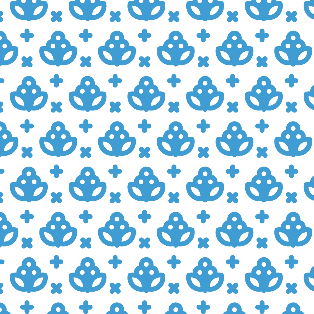 Seamless Blue Abstract Shape Pattern on Transparent Background