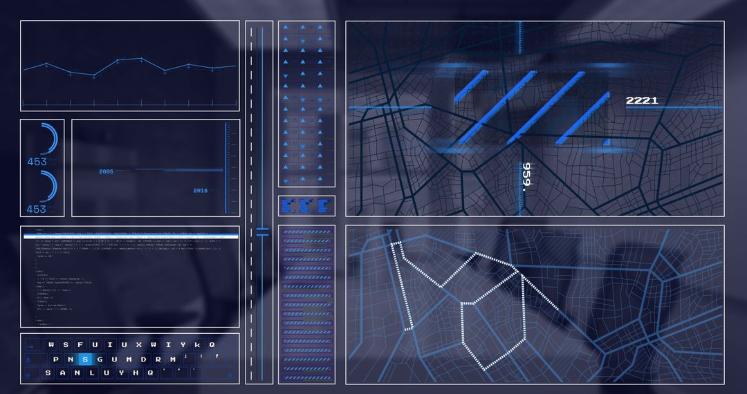 Futuristic Financial Data Interface with Technical Analytics