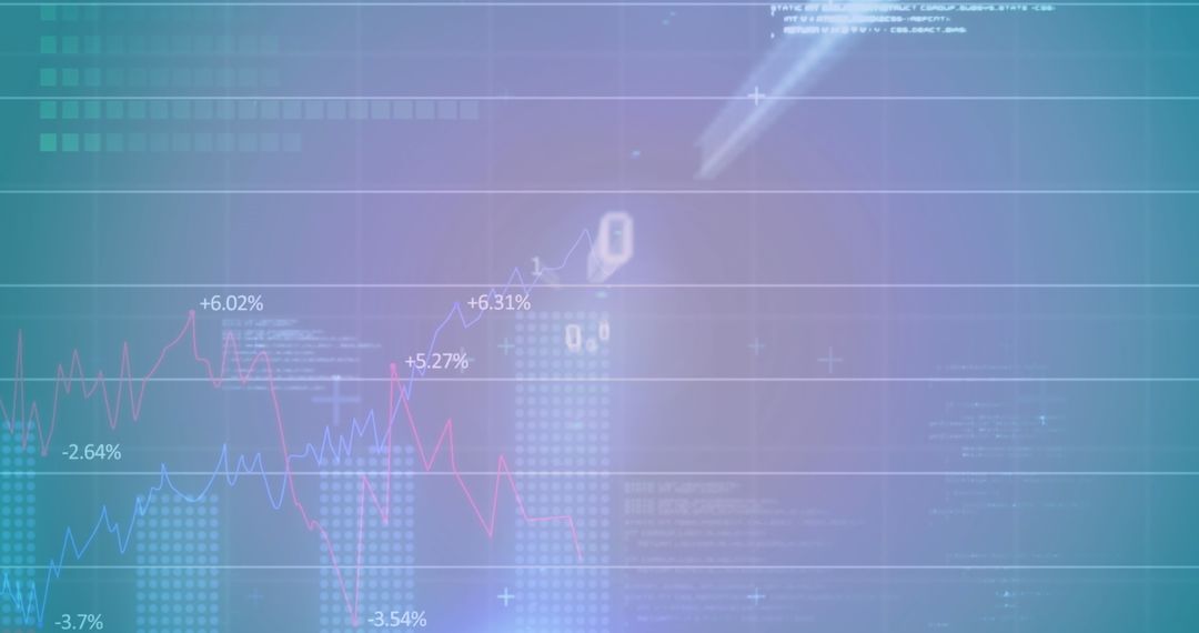 Futuristic Data Chart with Digital Interface Elements
