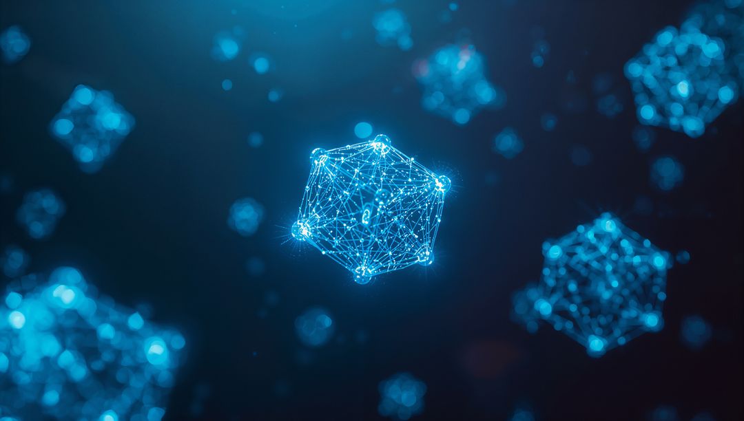 Blue Networks Floating in Futuristic Digital Void