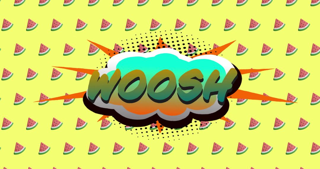 Woosh Text in Retro Vibrant Pattern Background - Free Images, Stock Photos and Pictures on Pikwizard.com