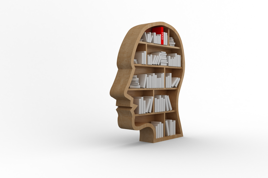 Book Silhouette Head Shaped Bookshelves on Transparent Background - Download Free Stock Images Pikwizard.com