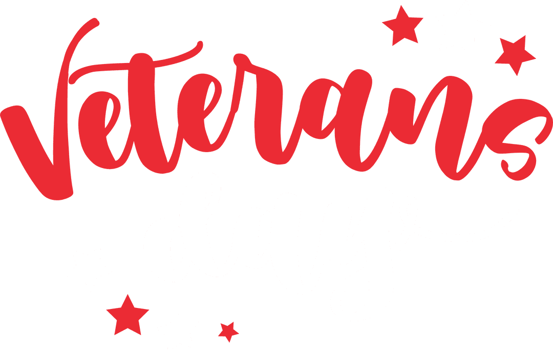 Veterans Day Typographic Design with Stars on Transparent Background