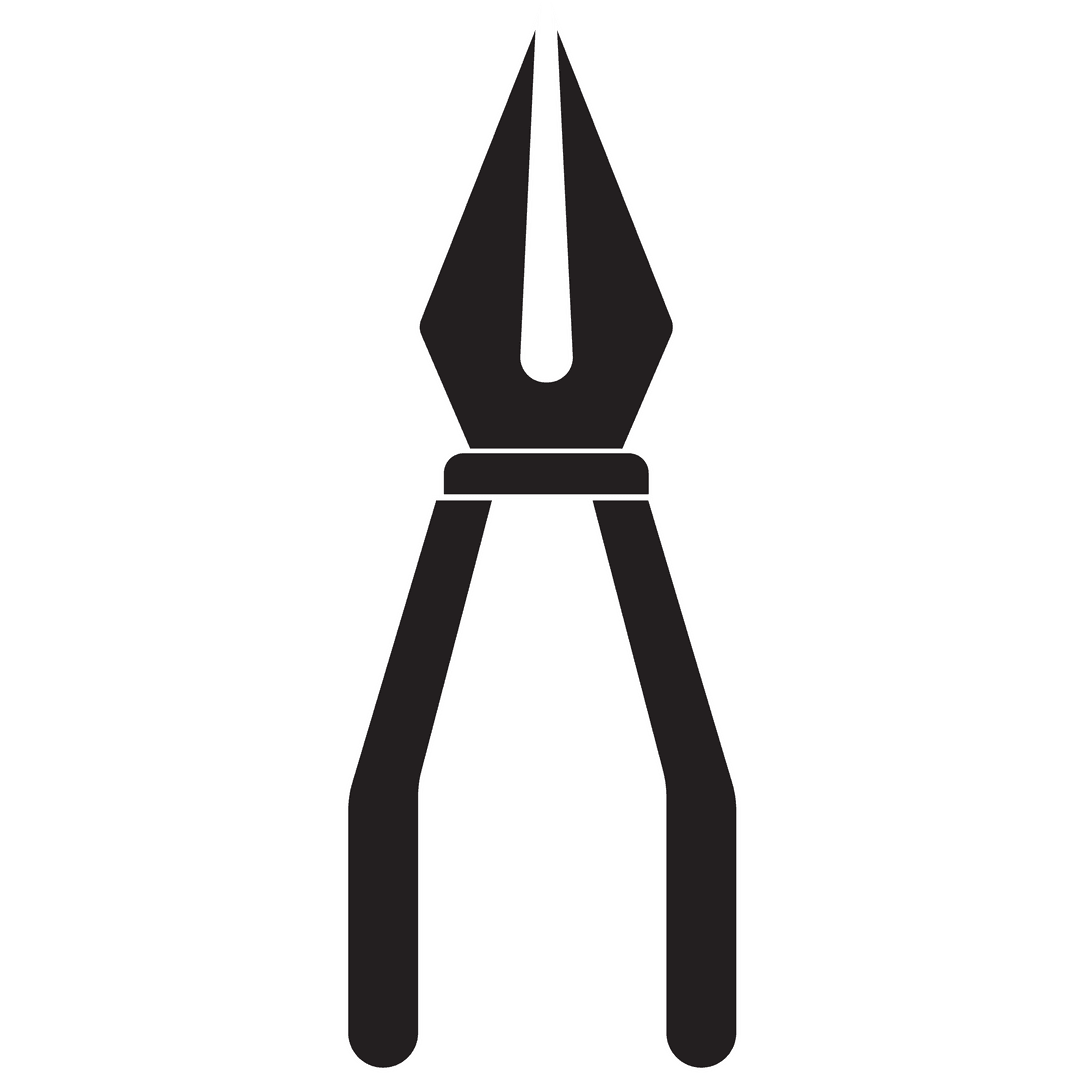 Black Tongs Digital Illustration on Transparent Background