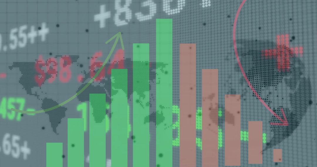 Global Financial Data Analytics with Interactive Bar Graphs and World Map