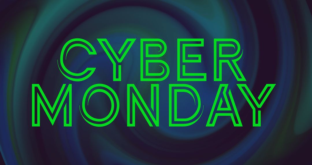 Cyber Monday Text Over Dynamic Blue Background