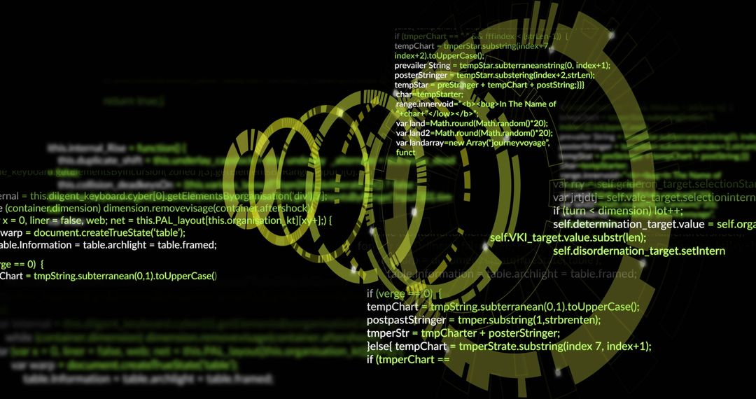 Cybersecurity Interface Displaying Futuristic Neon Green HUD