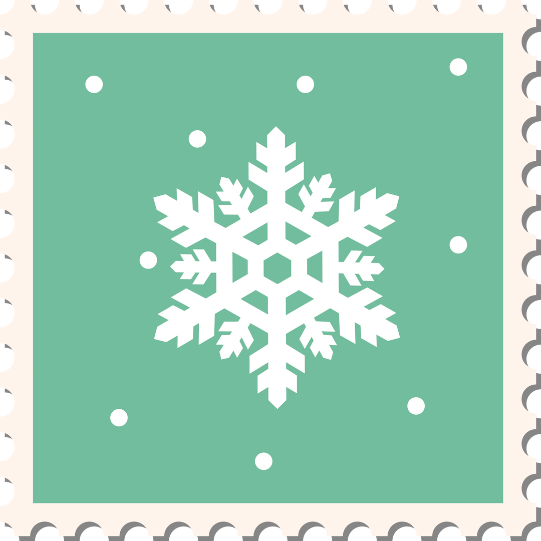 Transparent Green Postage Stamp with Snowflake Illustration - Download Free Stock Images Pikwizard.com