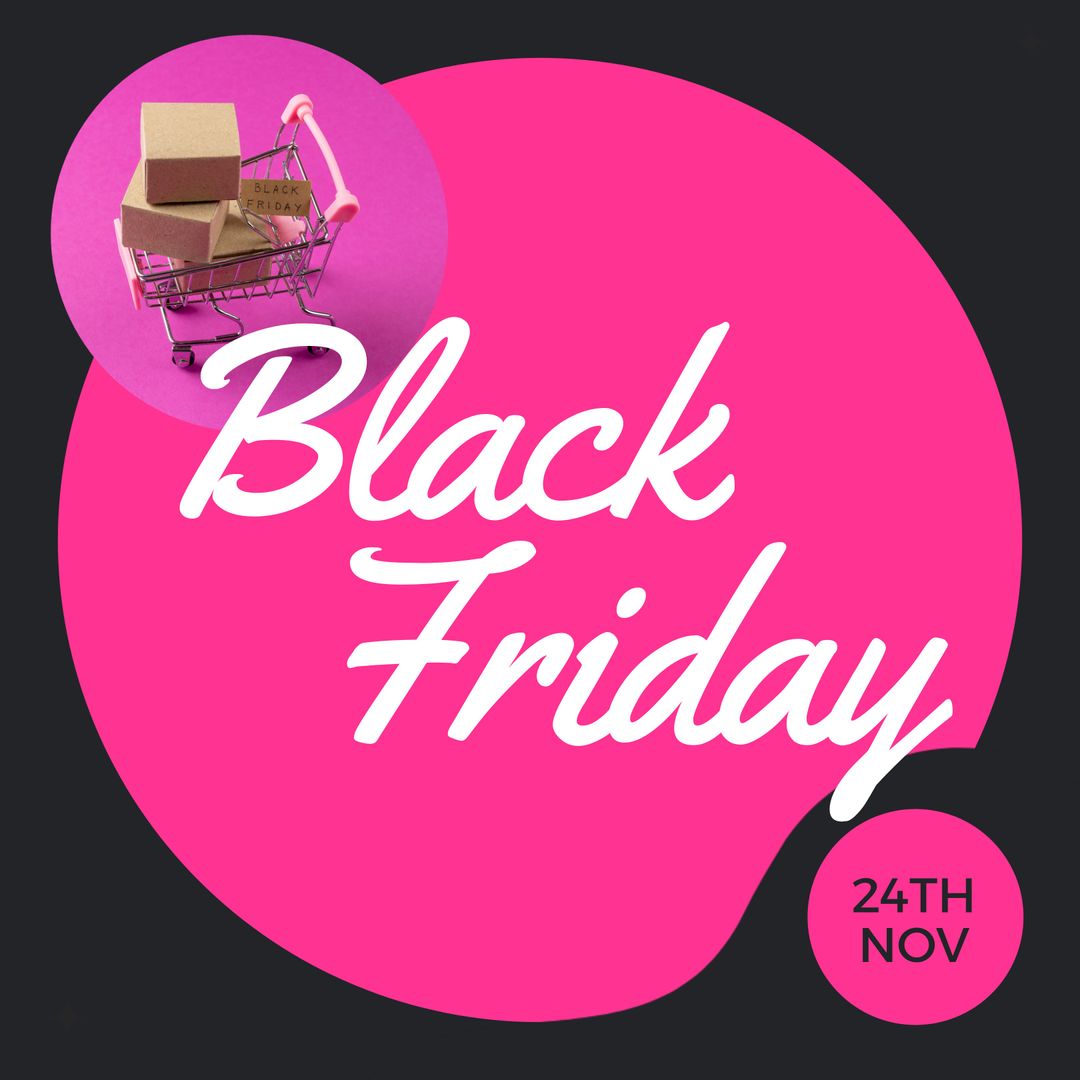 Black Friday Promotion with Shopping Cart and Gift Boxes