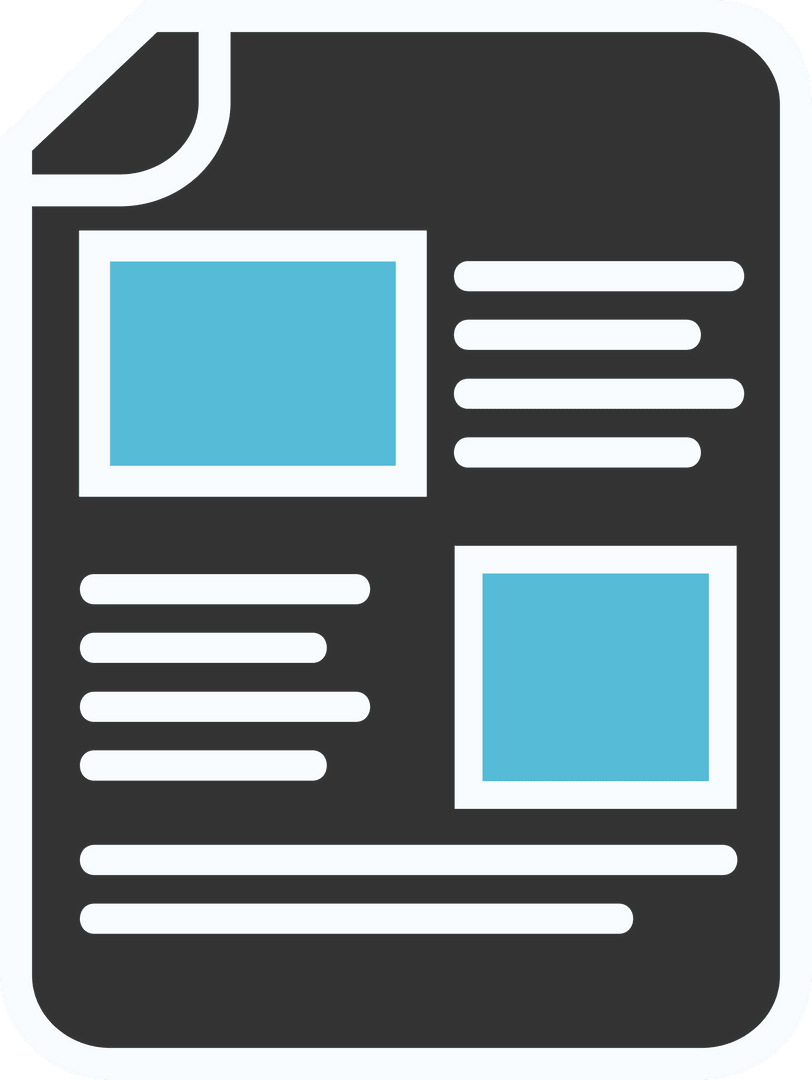 Digital Interface Illustration with Icons on Transparent Background