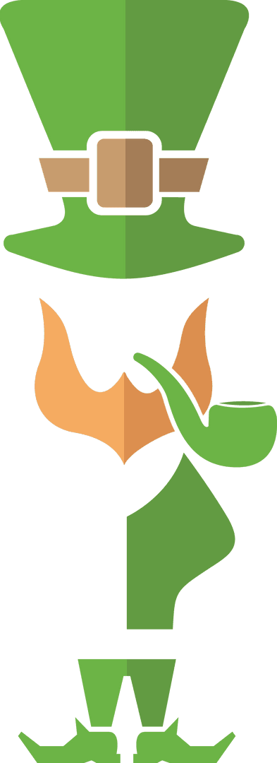 Floating Green Suit with Pipe on Transparent Background