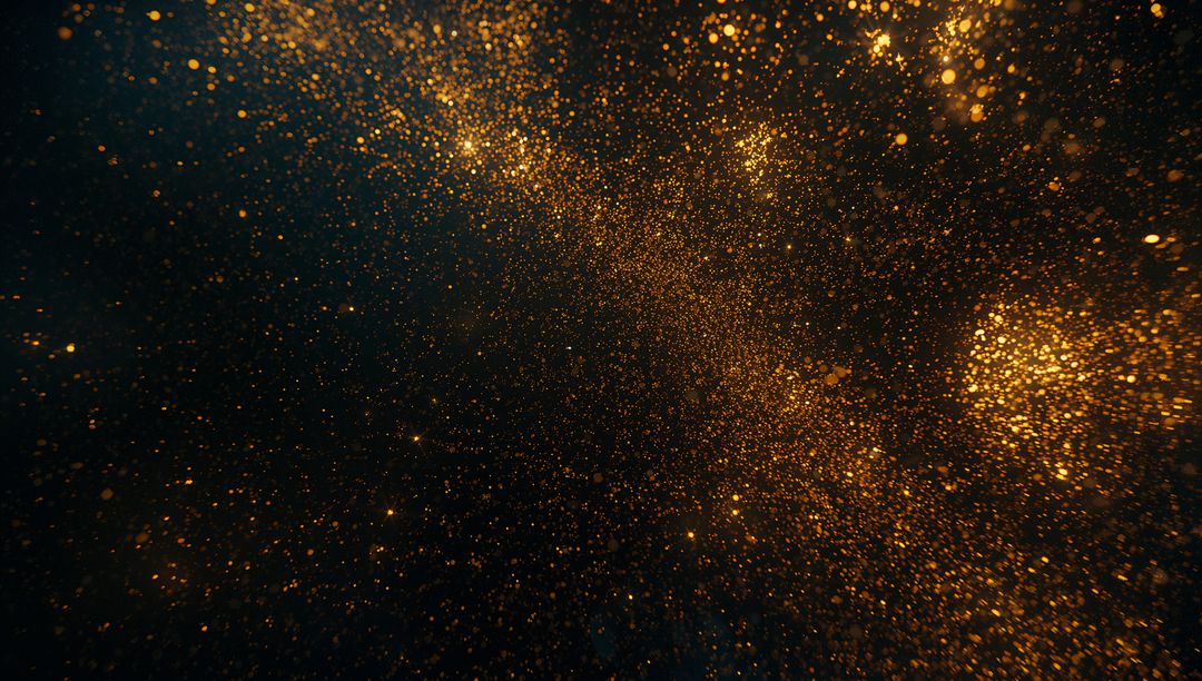 Golden Particle Cloud in Ethereal Cosmic Space