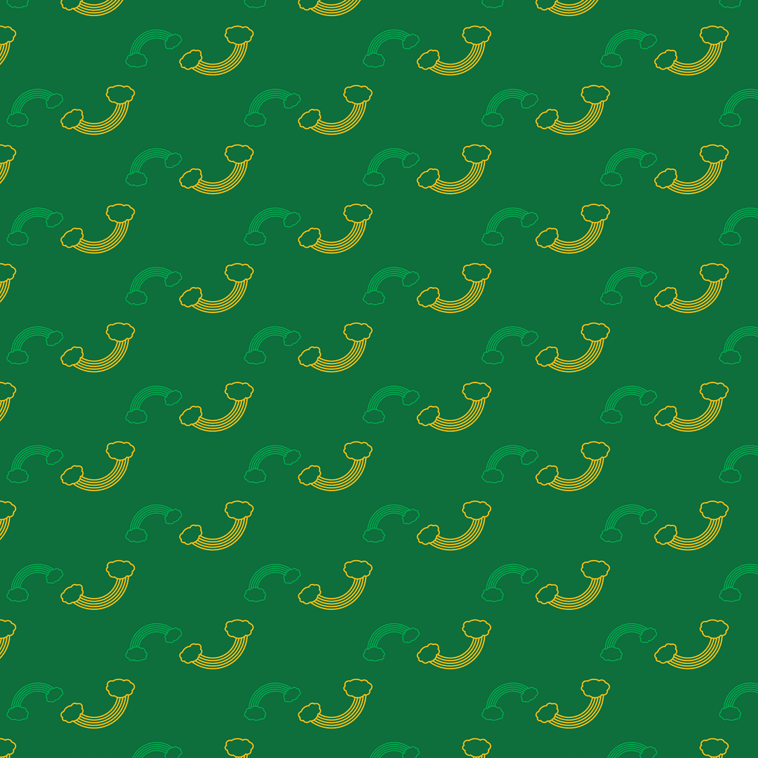 Seamless Transparent Cloud Pattern in Green and Yellow