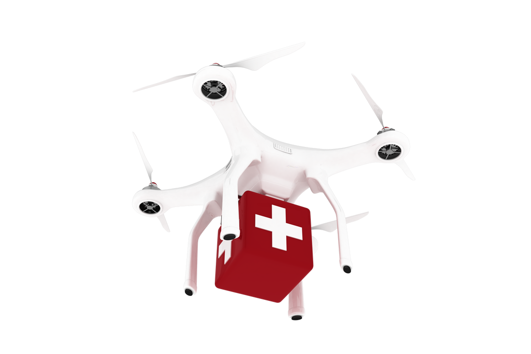 Transparent Medical Drone Flying Low Angle with First Aid Box - Download Free Stock Images Pikwizard.com