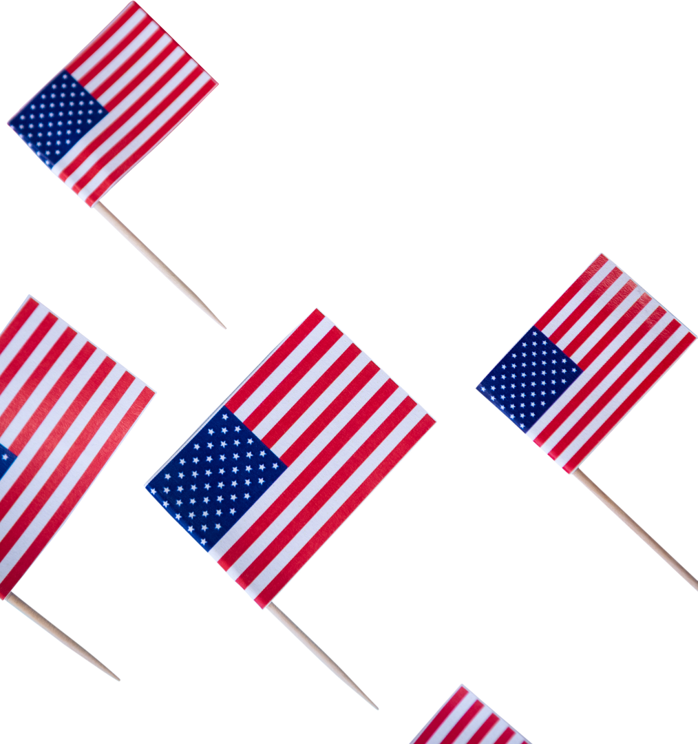 Small USA Flags on Transparent Background Isolated Display - Download Free Stock Images Pikwizard.com