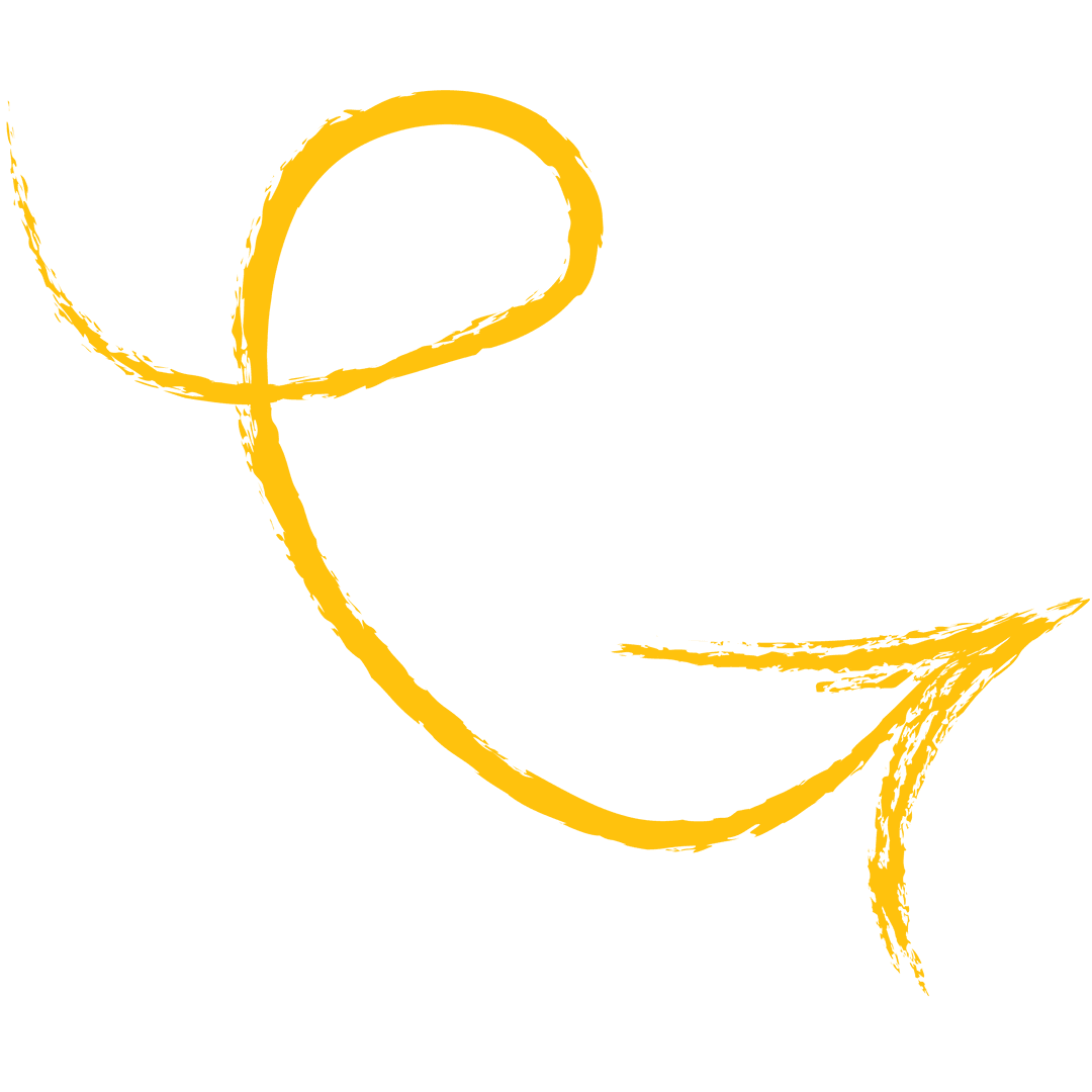 Yellow Arrow Swirl Design on Transparent Background Ideal for Directions