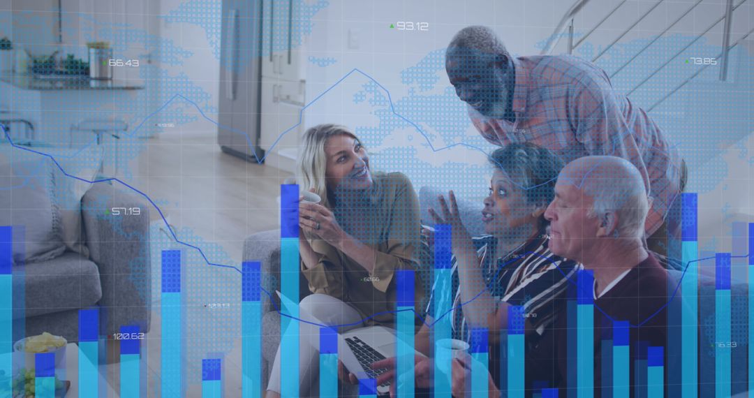 Diverse Seniors Engaging in Digital Data Visualization