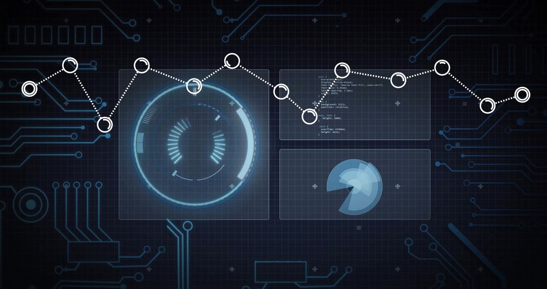 Futuristic Data Analytics Interface on Circuit Grid