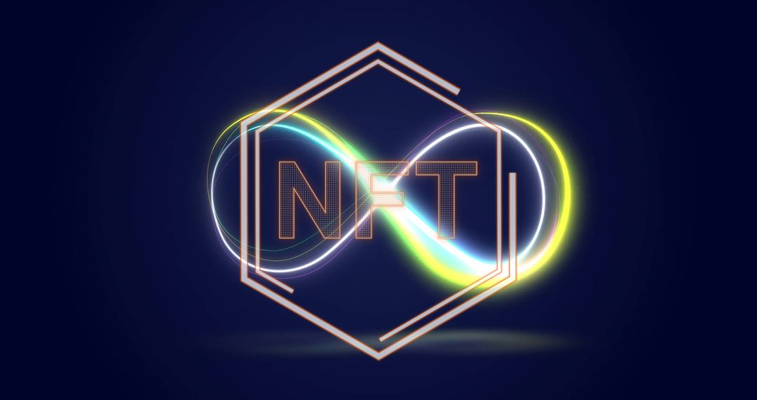 Futuristic NFT Concept with Infinity Loop and Hexagon Design