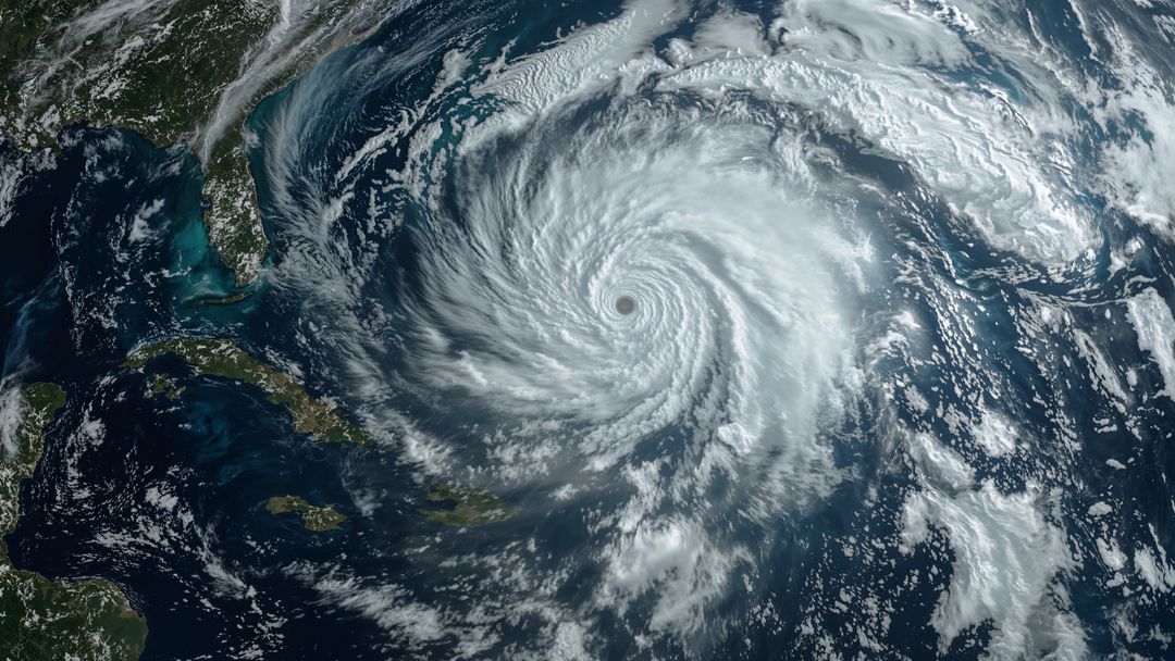 Breaking news: powerful hurricane forming over atlantic with distinct eye