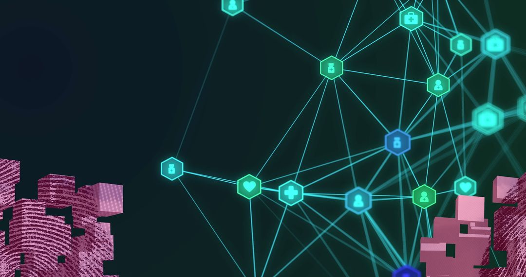 Digital Network and Cityscape Depicting Social Media Connections