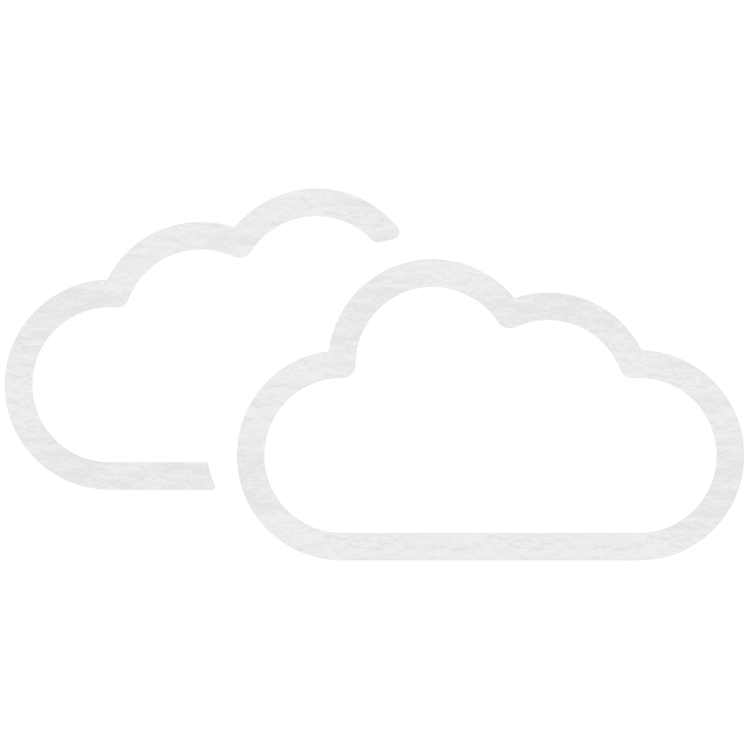 Minimalist Cloud Symbols on Transparent Background