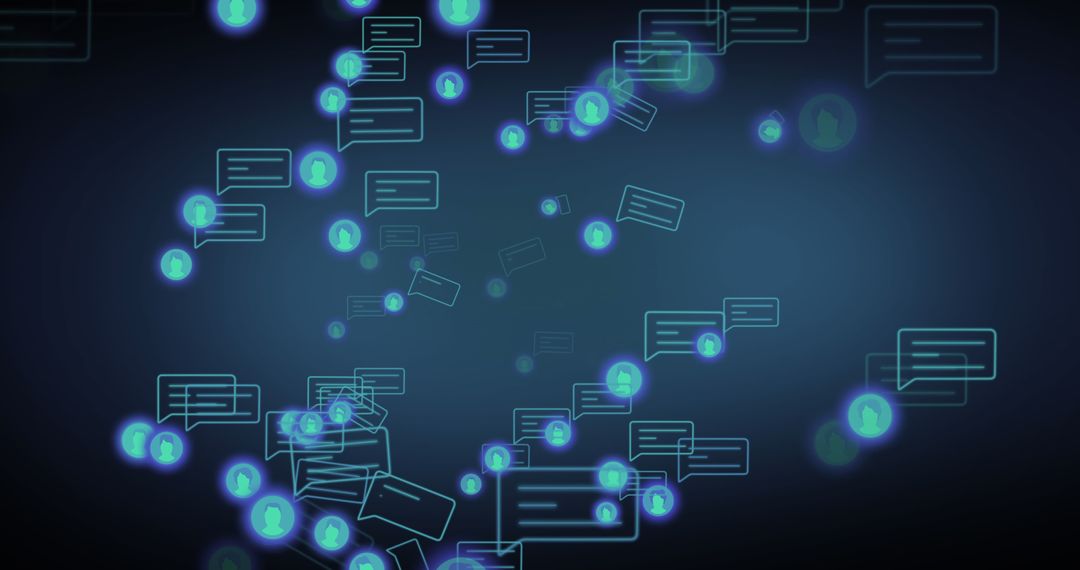 Abstract Social Media Floating Speech Bubbles Background