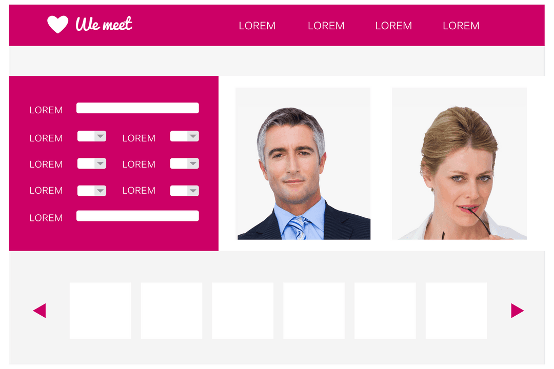 Transparent Matchmaking Profile Interface with Pair Comparison - Download Free Stock Images Pikwizard.com