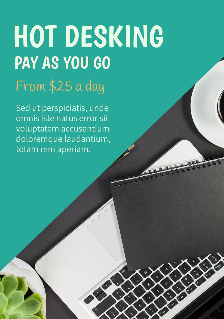 Modern Office Desk With Laptop and Coffee Highlighting Flexibility