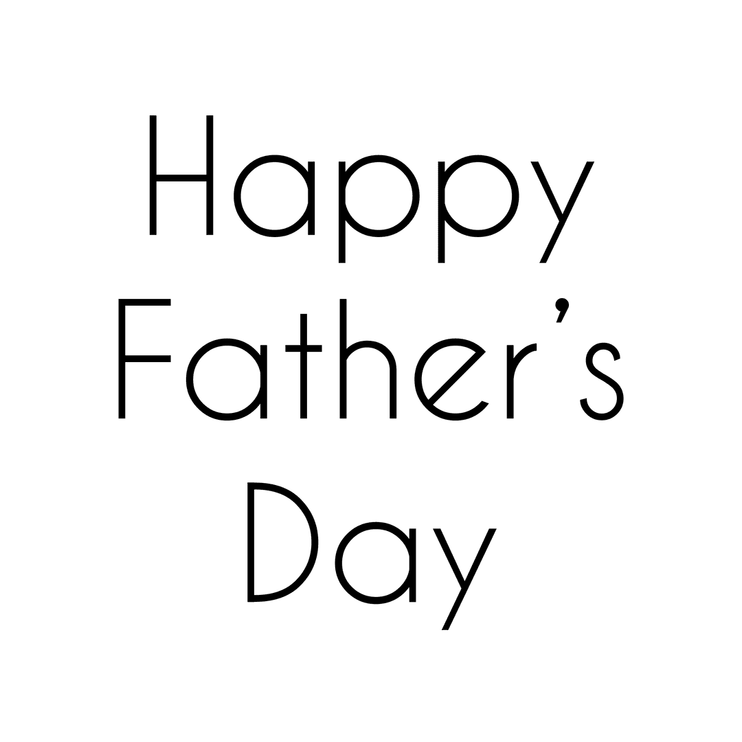 Happy Father's Day Text Design with Transparent Background