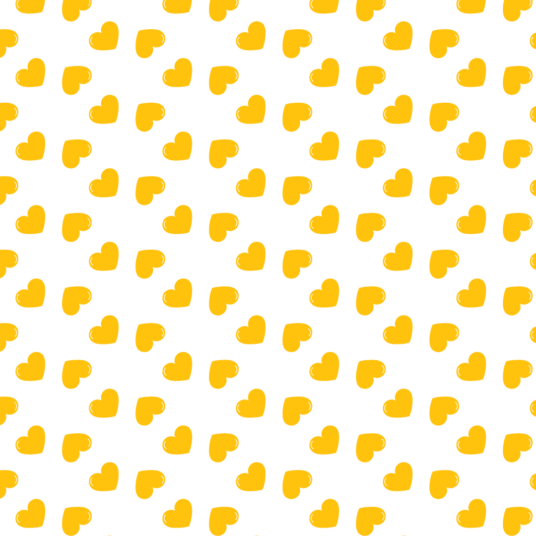 Yellow Heart Pattern on Transparent Background Separated for Designs