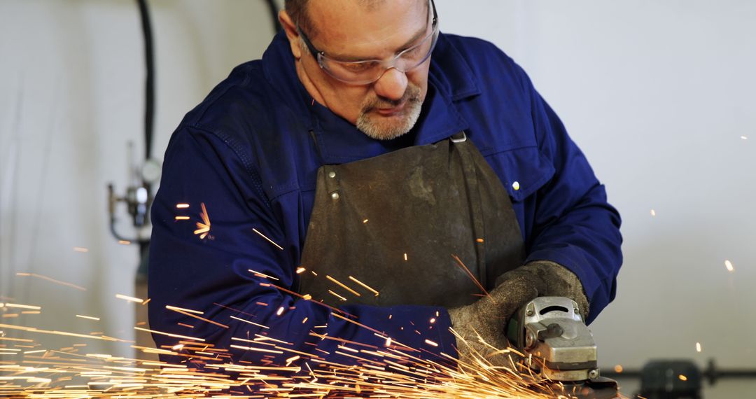 Metalworker Using Angle Grinder in Industrial Workshop - Free Images, Stock Photos and Pictures on Pikwizard.com