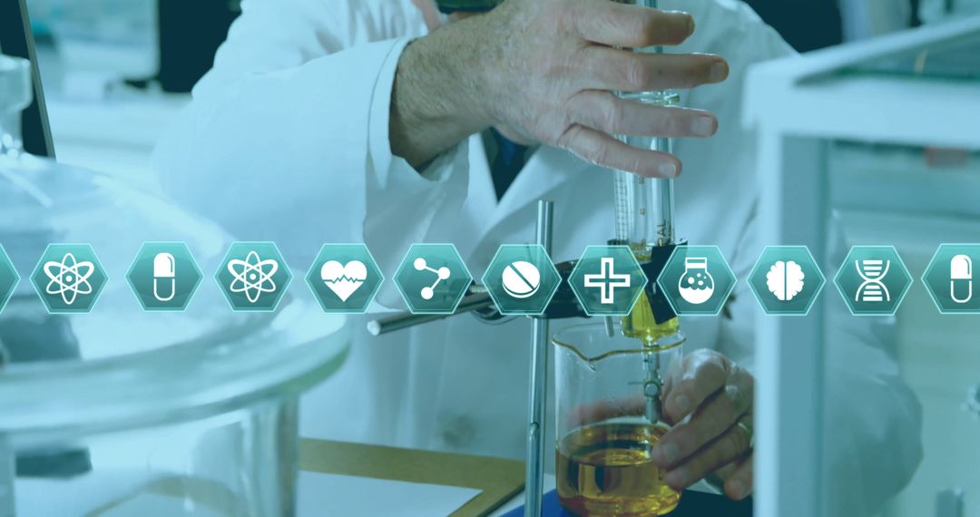 Scientist Conducting Research with Digital Medical Interface